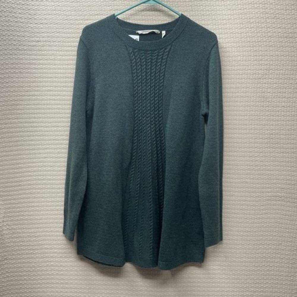 Soft Surroundings Sydney Green Cable Knit Tunic Sweater Women Large China